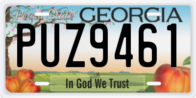 GA license plate PUZ9461