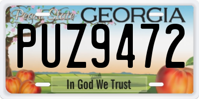 GA license plate PUZ9472