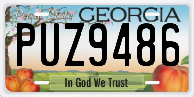GA license plate PUZ9486
