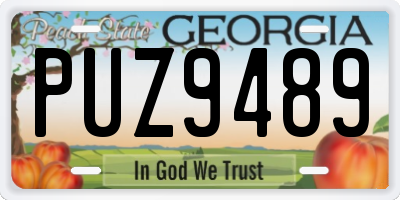 GA license plate PUZ9489