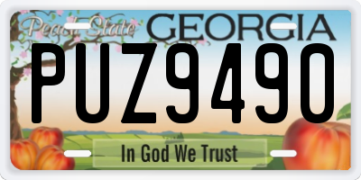 GA license plate PUZ9490