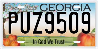 GA license plate PUZ9509