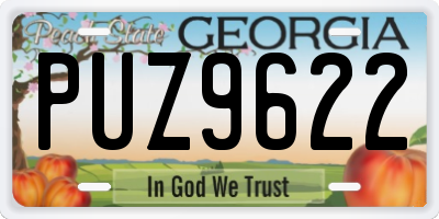 GA license plate PUZ9622