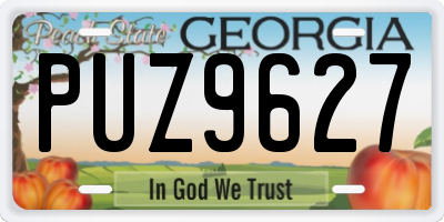 GA license plate PUZ9627