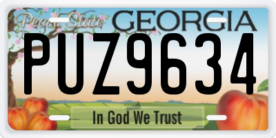 GA license plate PUZ9634