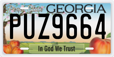 GA license plate PUZ9664