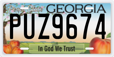 GA license plate PUZ9674