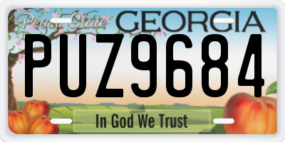 GA license plate PUZ9684