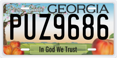 GA license plate PUZ9686