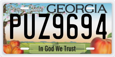 GA license plate PUZ9694