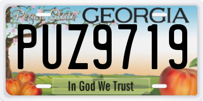 GA license plate PUZ9719