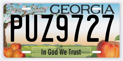 GA license plate PUZ9727