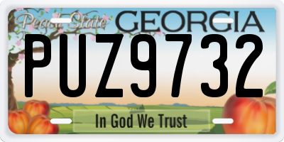 GA license plate PUZ9732