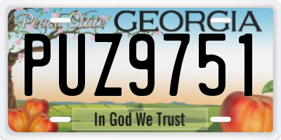 GA license plate PUZ9751