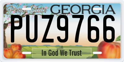 GA license plate PUZ9766