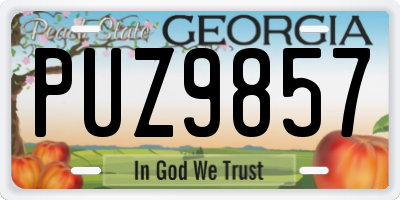 GA license plate PUZ9857