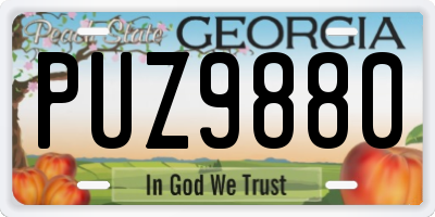GA license plate PUZ9880