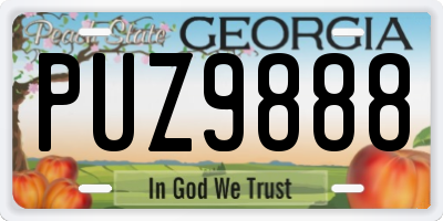 GA license plate PUZ9888