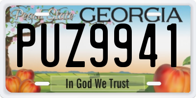 GA license plate PUZ9941