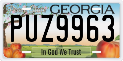 GA license plate PUZ9963