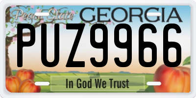 GA license plate PUZ9966