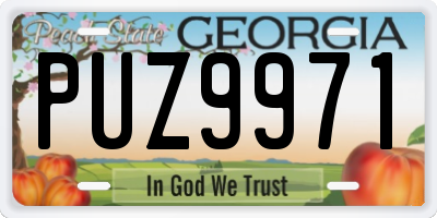 GA license plate PUZ9971