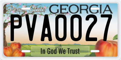 GA license plate PVA0027