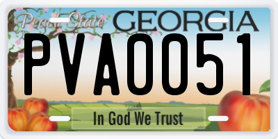 GA license plate PVA0051