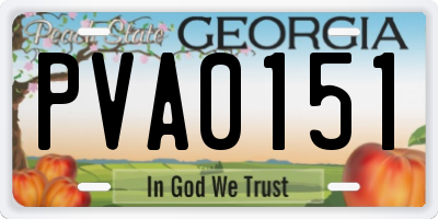 GA license plate PVA0151