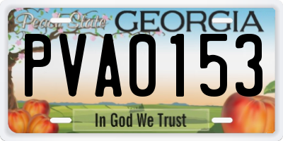 GA license plate PVA0153