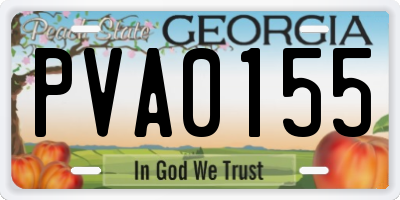 GA license plate PVA0155