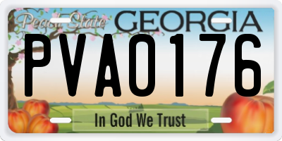 GA license plate PVA0176