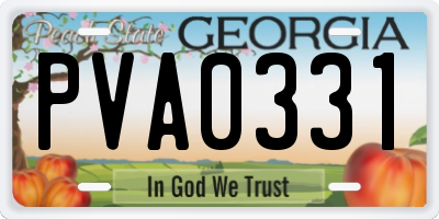 GA license plate PVA0331