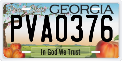 GA license plate PVA0376