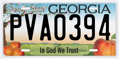 GA license plate PVA0394