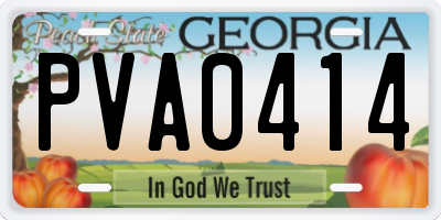 GA license plate PVA0414