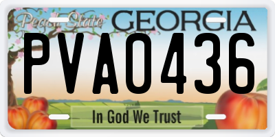 GA license plate PVA0436