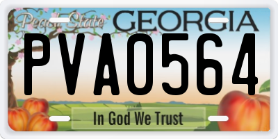 GA license plate PVA0564