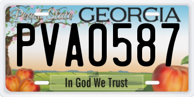 GA license plate PVA0587