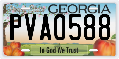 GA license plate PVA0588
