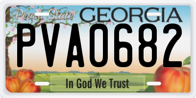 GA license plate PVA0682