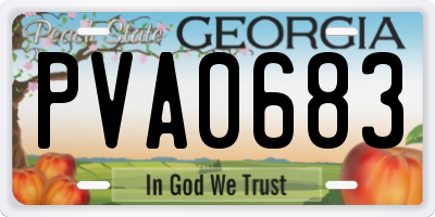GA license plate PVA0683