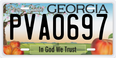 GA license plate PVA0697