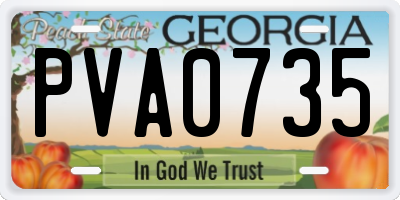 GA license plate PVA0735