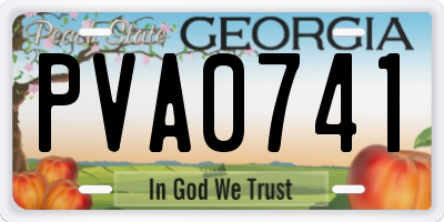 GA license plate PVA0741