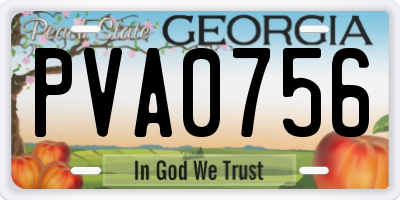 GA license plate PVA0756