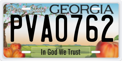GA license plate PVA0762