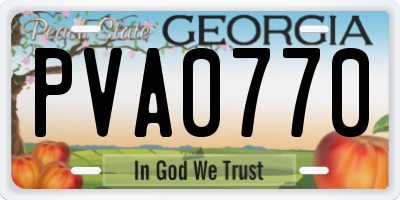 GA license plate PVA0770