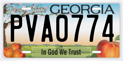 GA license plate PVA0774