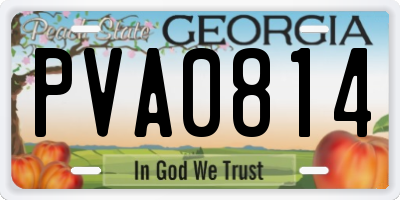 GA license plate PVA0814